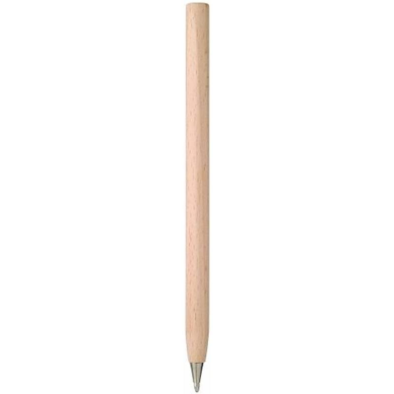Drevené guľôčkové pero so snímateľným krytom ,čierná náplň , béžová